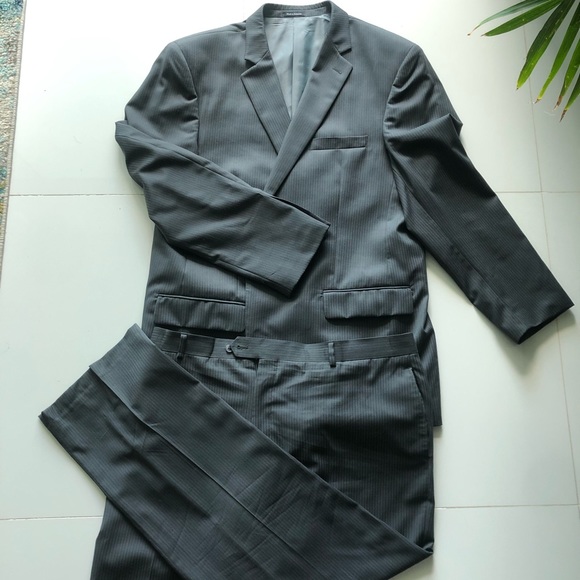 Wilkes Rodriguez regular fit gray pinstripe suit. - Picture 2 of 4